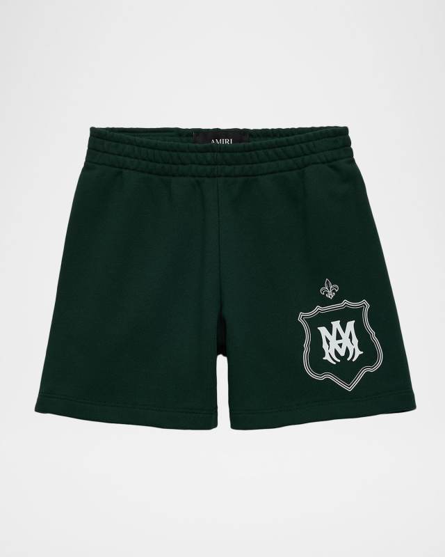 Kid's MA Crest Cotton Shorts, Size 4-12